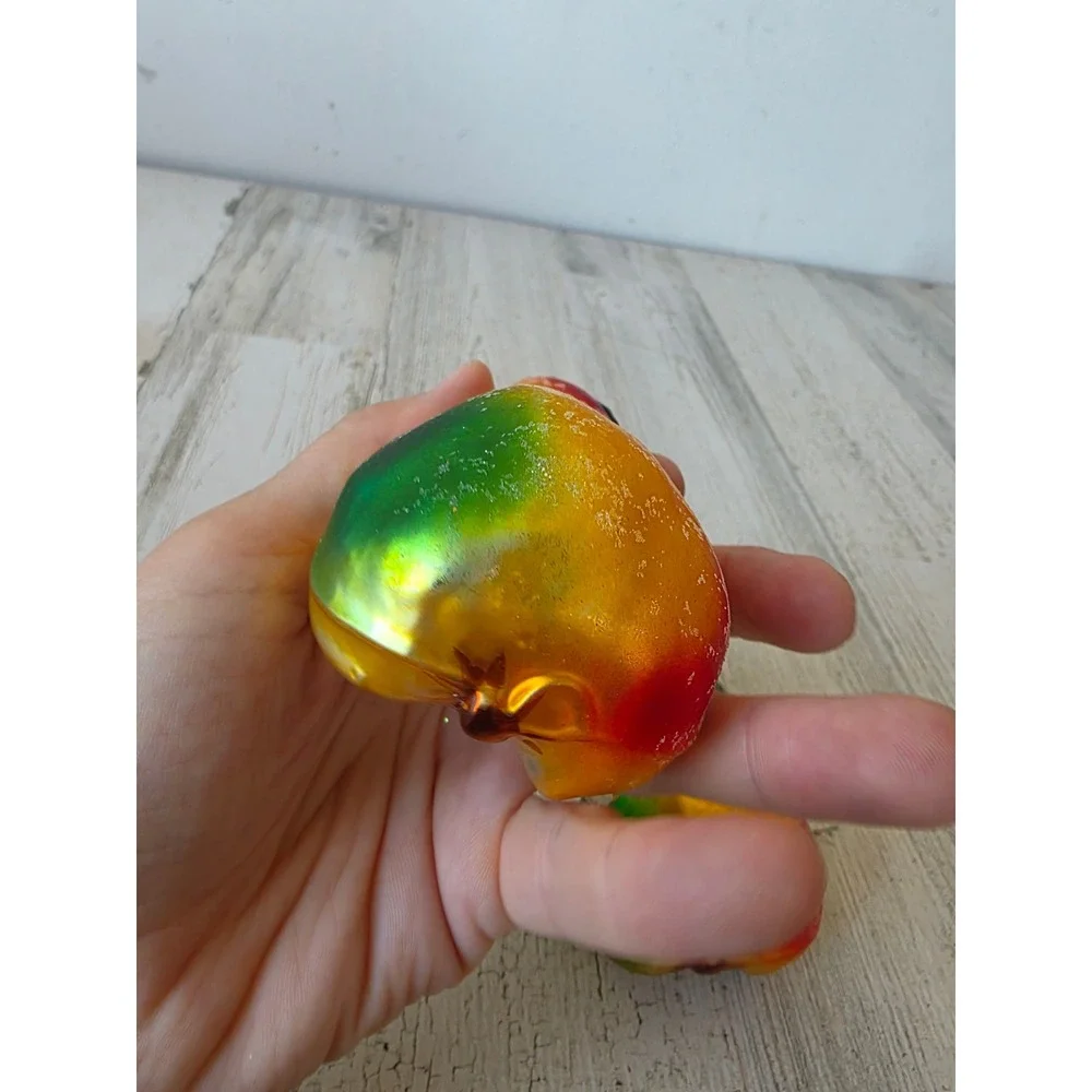 Vintage pear fruit glass ornament glitter Xmas tree